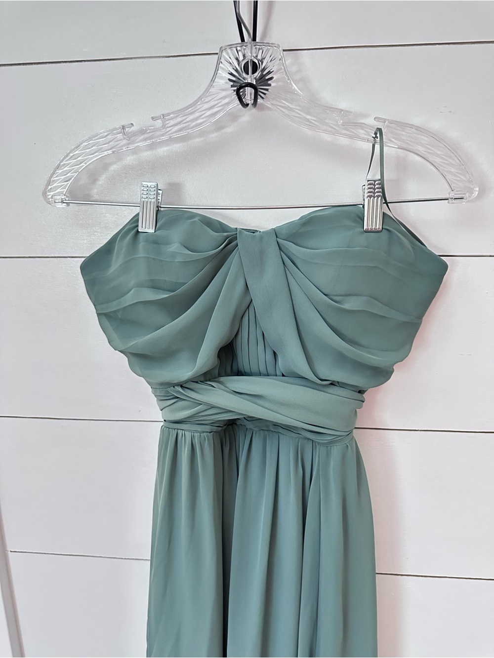 Birdy Grey M Convertible Sage bridal Chiffon Maxi party evening cocktail Dress - Picture 6 of 15
